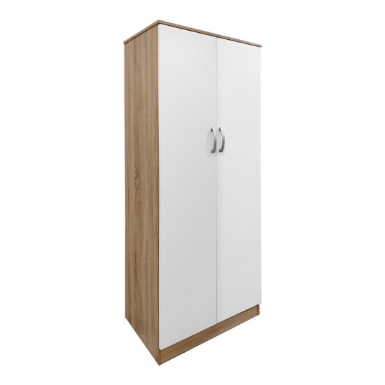 Ντουλάπα πεντάφυλλη με πατάρι Athos I  sonoma-λευκή 170x42x240εκ