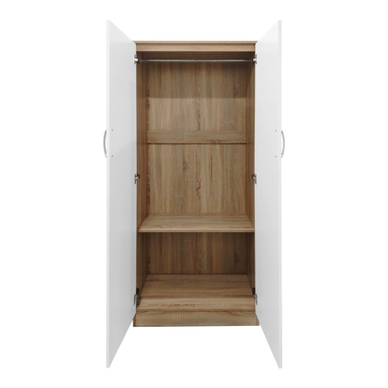 Ντουλάπα πεντάφυλλη με πατάρι Athos I  sonoma-λευκή 170x42x240εκ