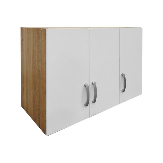Ντουλάπα πεντάφυλλη με πατάρι Athos I  sonoma-λευκή 170x42x240εκ