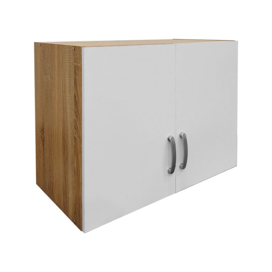 Ντουλάπα πεντάφυλλη με πατάρι Athos I  sonoma-λευκή 170x42x240εκ
