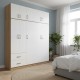 Ντουλάπα πεντάφυλλη με πατάρι Athos I  sonoma-λευκή 170x42x240εκ