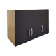 Ντουλάπα εξάφυλλη με πατάρι Athos  sonoma-ανθρακί 180x42x240εκ