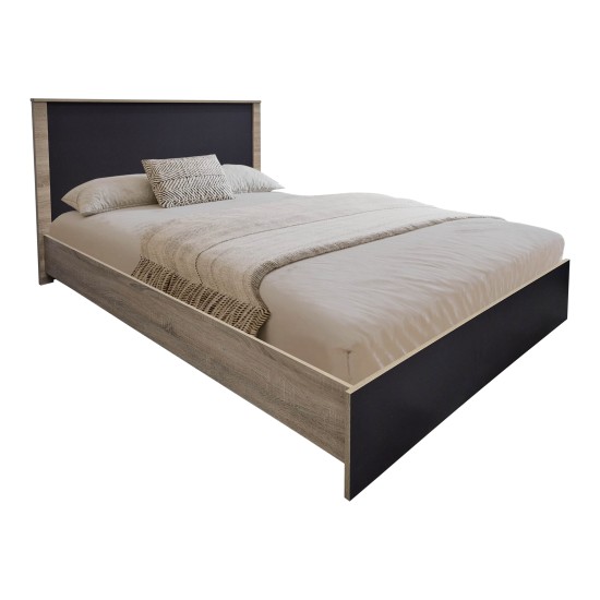 Σετ Κρεβατοκάμαρας Athos Sonoma Ανθρακί με Κρεβάτι 140x200εκ Σετ 4τεμ