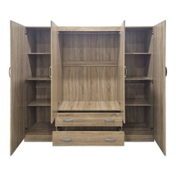 Ντουλάπα τετράφυλλη και πατάρι Alvia  sonoma 200x51x240εκ