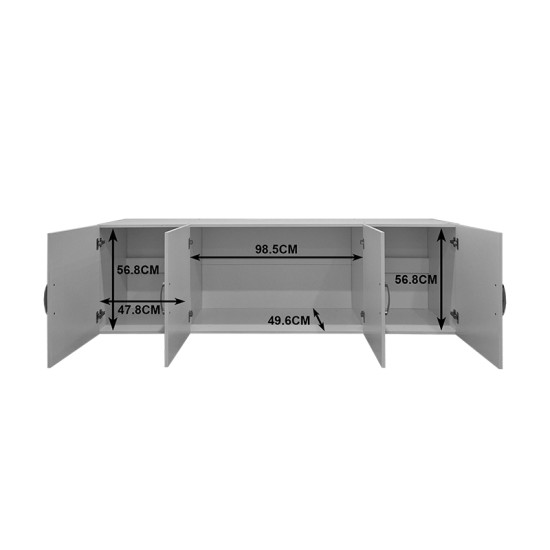Ντουλάπα τετράφυλλη και πατάρι Alvia  sonoma 200x51x240εκ