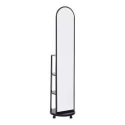 Καθρέπτης τροχήλατος Espero  mdf με ράφια σε μαύρη απόχρωση Φ34x170εκ Καθρέπτης τροχήλατος Espero  mdf με ράφια σε μαύρη απόχρωση Φ34x170εκ