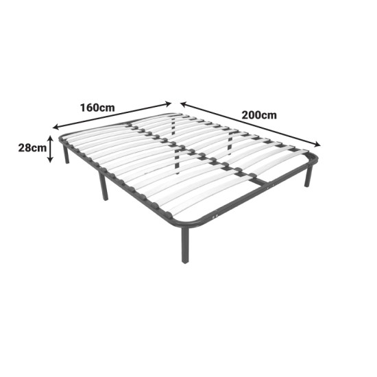 Σομιές μεταλλικός Amaso  σε μαύρη απόχρωση 160x200x28εκ