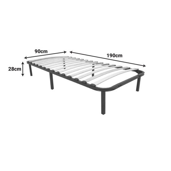 Σομιές μεταλλικός Amaso  σε μαύρη απόχρωση 90x190x28εκ