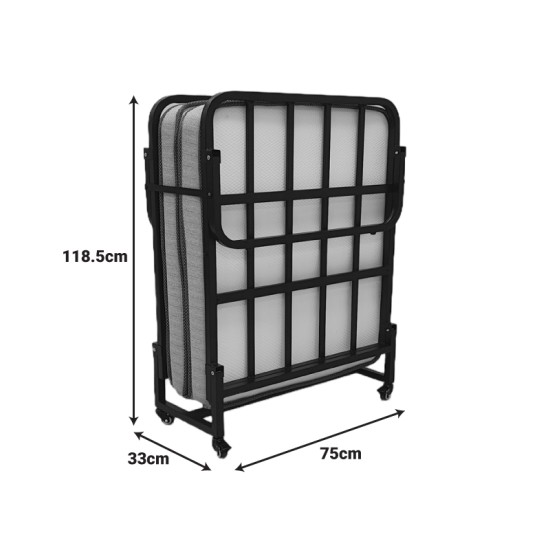 Ράντζο-κρεβάτι με στρώμα 10εκ Kamu  μαύρο 75x190εκ