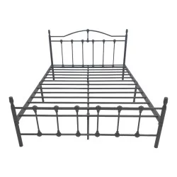 Κρεβάτι Wotso  μεταλλικό σε μαύρη απόχρωση 150x200εκ