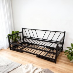 Κρεβάτι-Καναπές Remmie  μέταλλο μαύρο 90x190εκ