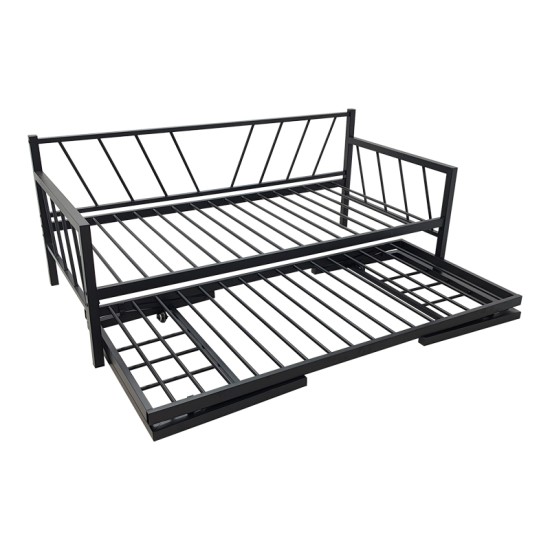 Κρεβάτι-Καναπές Remmie  μέταλλο μαύρο 90x190εκ