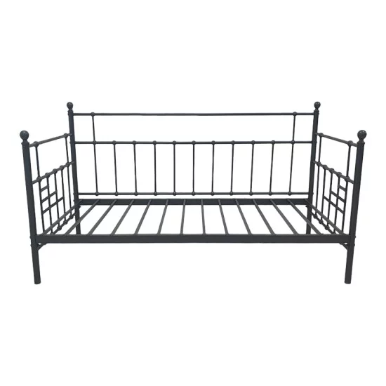 Κρεβάτι-Καναπές Routha  μεταλλικός μαύρο 90x190εκ