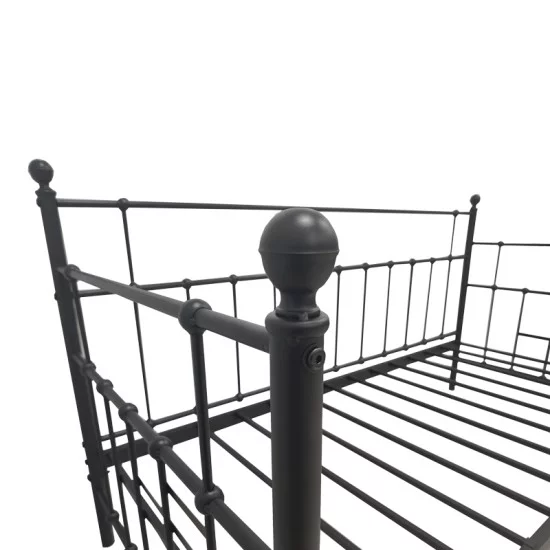 Κρεβάτι-Καναπές Routha  μεταλλικός μαύρο 90x190εκ