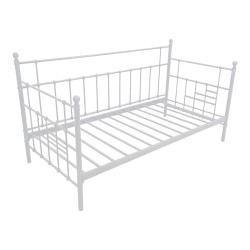 Κρεβάτι-Καναπές Routha  μεταλλικός λευκό 90x190εκ