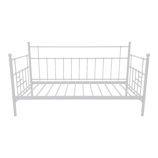 Κρεβάτι-Καναπές Routha  μεταλλικός λευκό 90x190εκ