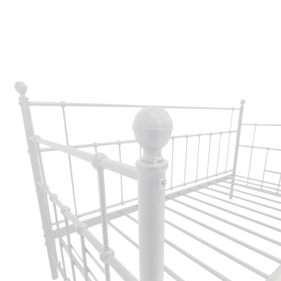 Κρεβάτι-Καναπές Routha  μεταλλικός λευκό 90x190εκ