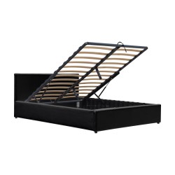 Κρεβάτι Dellia  με αποθηκευτικό χώρο pu μαύρο 120x200εκ