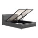 Κρεβάτι Huga  με αποθηκευτικό χώρο βελούδο ανθρακί 160x200εκ