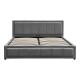 Κρεβάτι Huga  με αποθηκευτικό χώρο βελούδο ανθρακί 160x200εκ