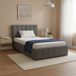 Κρεβάτι Snuggle  με αποθηκευτικό χώρο βελούδο ανθρακί 120x200εκ