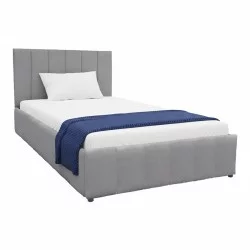Κρεβάτι Snuggle  με αποθηκευτικό χώρο βελούδο γκρι 120x200εκ