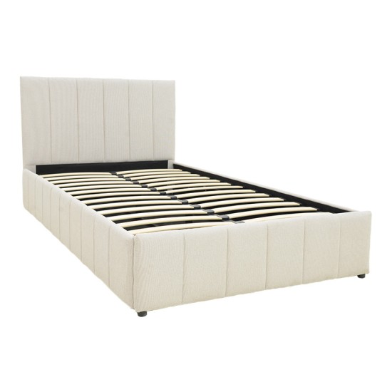 Κρεβάτι Snuggle  με αποθηκευτικό χώρο ύφασμα μπεζ 120x200εκ