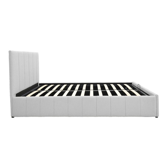 Κρεβάτι Snuggle  με αποθηκευτικό χώρο ύφασμα γκρι 120x200εκ