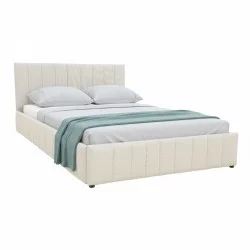 Κρεβάτι Snuggle  με αποθηκευτικό χώρο ύφασμα μπεζ 160x200εκ