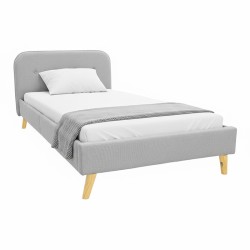 Κρεβάτι LumiLux  ύφασμα σε γκρι απόχρωση 100x200εκ