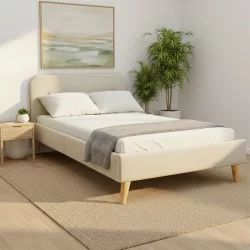 Κρεβάτι LumiLux  ύφασμα σε μπεζ απόχρωση 160x200εκ