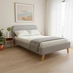 Κρεβάτι LumiLux  ύφασμα σε γκρι απόχρωση 160x200εκ