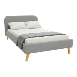 Κρεβάτι LumiLux  ύφασμα σε γκρι απόχρωση 160x200εκ