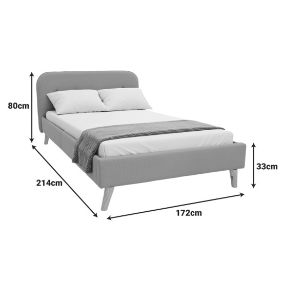 Κρεβάτι LumiLux  ύφασμα σε γκρι απόχρωση 160x200εκ