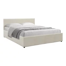Κρεβάτι Dellia  με αποθηκευτικό χώρο ύφασμα κρεμ 150x200εκ