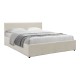 Κρεβάτι Dellia  με αποθηκευτικό χώρο ύφασμα κρεμ 150x200εκ