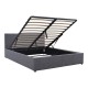Κρεβάτι Dellia  με αποθηκευτικό χώρο ύφασμα ανθρακί 150x200εκ