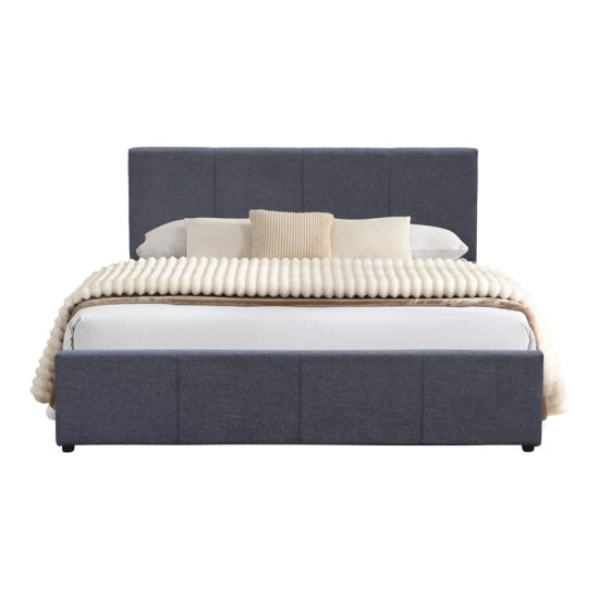 Κρεβάτι Dellia  με αποθηκευτικό χώρο ύφασμα ανθρακί 150x200εκ