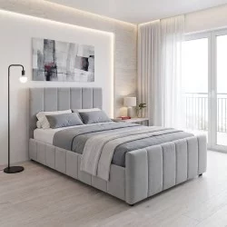 Κρεβάτι μονό Doulia  ανθρακί βελούδο 100x200εκ