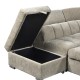 Γωνιακός καναπές-κρεβάτι αριστερή γωνία Nuvora  με αποθηκευτικό χώρο μπεζ ύφασμα 244x225x79εκ