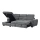 Γωνιακός καναπές-κρεβάτι δεξιά γωνία Dreamora  με αποθηκευτικό ύφασμα ανθρακί 270x167x82εκ