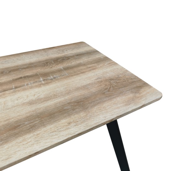 Τραπέζι Squaro  sonoma mdf με μαύρα μεταλλικά πόδια 120x70x75εκ