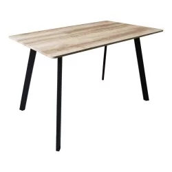 Τραπέζι Squaro  sonoma mdf με μαύρα μεταλλικά πόδια 120x70x75εκ