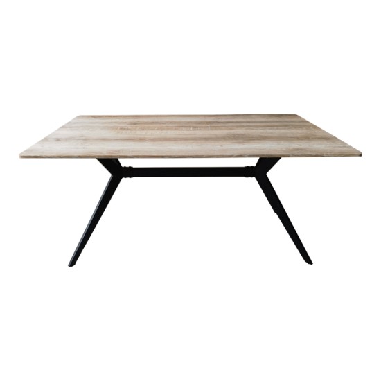 Τραπέζι Ezali  sonoma mdf με μαύρα μεταλλικά πόδια 160x90x75εκ