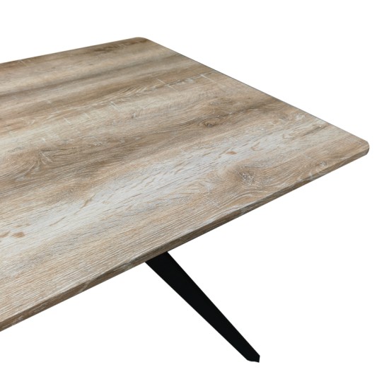 Τραπέζι Ezali  sonoma mdf με μαύρα μεταλλικά πόδια 160x90x75εκ