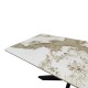 Τραπέζι Bethan  sintered stone-μέταλλο λευκό μαρμάρου-μαύρο 160x80x75εκ