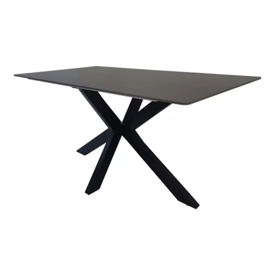 Τραπέζι Bethan  sintered stone-μέταλλο μαύρο μαρμάρου-μαύρο 160x80x75εκ