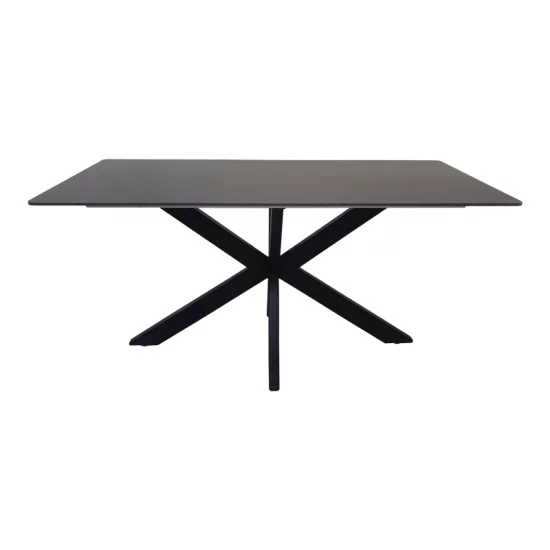 Τραπέζι Bethan  sintered stone-μέταλλο μαύρο μαρμάρου-μαύρο 160x80x75εκ