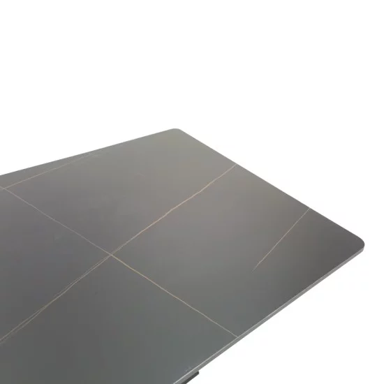 Τραπέζι Bethan  sintered stone-μέταλλο μαύρο μαρμάρου-μαύρο 160x80x75εκ