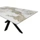 Τραπέζι Bethan  sintered stone-μέταλλο λευκό μαρμάρου-μαύρο 180x90x75εκ